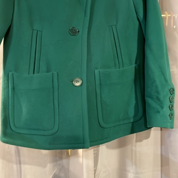 Talbots Green Wool Jacket PeaCoat - Picture 3 of 13